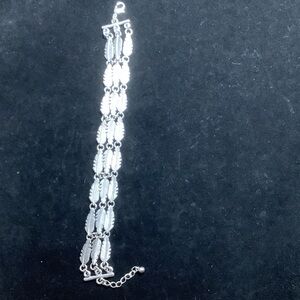 Elegant Silver Leaf Bracelet
